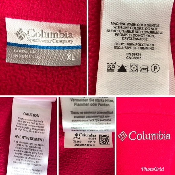 Columbia Women’s Red Benton Springs Zip Fleece, size XL - Picture 8 of 8